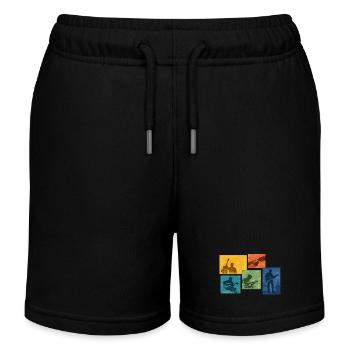 Blocs de couleur grunge pour guitare - Short de jogging enfant bio Stanley/Stella - noir - Devant
