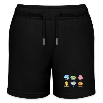 Kuschelige Meerestiere Sticker - Kinder Organic Joggingshorts Mini Bolter von Stanley/Stella - Schwarz - Vorne