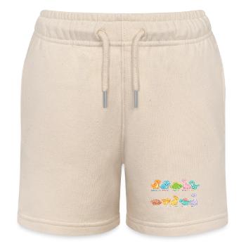 Bunte Dino-Truppe Niedliche Saurier - Kinder Organic Joggingshorts Mini Bolter von Stanley/Stella - Natur - Vorne