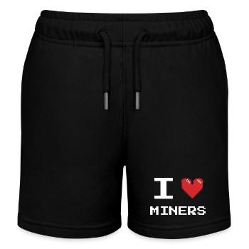 I love Miners Retro Herz - Kinder Organic Joggingshorts Mini Bolter von Stanley/Stella - Schwarz - Vorne