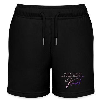 Turnen ist schön: Voltigieren ist Kunst - Kinder Organic Joggingshorts Mini Bolter von Stanley/Stella - Schwarz - Vorne