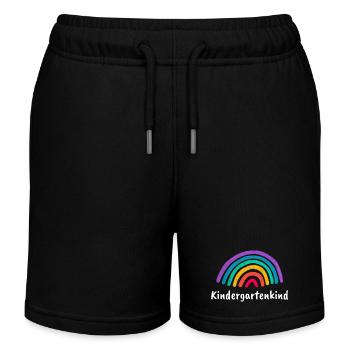 Kindergartenkind Regenbogen - Kinder Organic Joggingshorts Mini Bolter von Stanley/Stella - Schwarz - Vorne