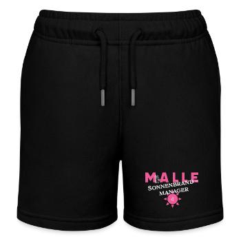 Malle Sonnenbrand-Manager - Kinder Organic Joggingshorts Mini Bolter von Stanley/Stella - Schwarz - Vorne