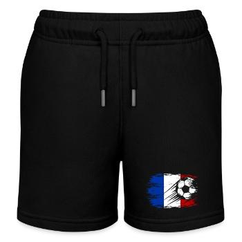 Football drapeau français utilisé - Short de jogging enfant bio Stanley/Stella - noir - Devant