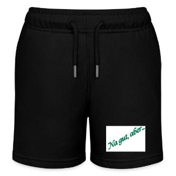 D’accord, mais... Texte d’écriture verte - Short de jogging enfant bio Stanley/Stella - noir - Devant