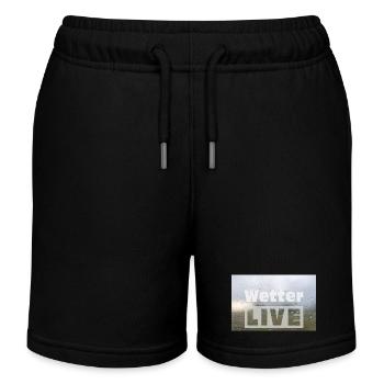 Wetter LIVE – Minimalistisches Regen Poster - Kinder Organic Joggingshorts Mini Bolter von Stanley/Stella - Schwarz - Vorne