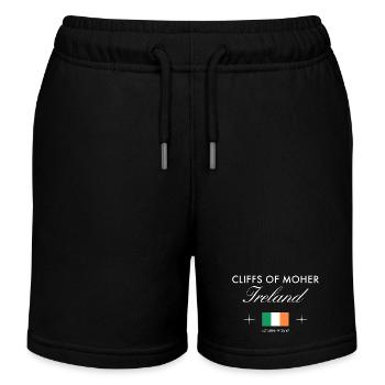 Cliffs of Moher Ireland Coordinates Travel Souvenir - Kids Organic Sweat Shorts by Stanley/Stella - black - Front