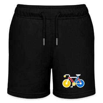 Retro Pop Art Geometrisches Fahrrad - Kinder Organic Joggingshorts Mini Bolter von Stanley/Stella - Schwarz - Vorne