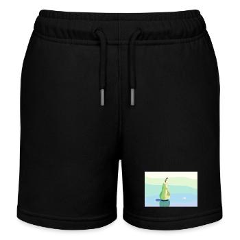 Stift auf pastellfarbener Oberfläche - Kinder Organic Joggingshorts Mini Bolter von Stanley/Stella - Schwarz - Vorne