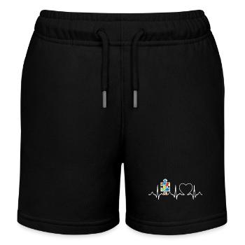 Autism Puzzle Heartbeat - Kids Organic Sweat Shorts by Stanley/Stella - black - Front