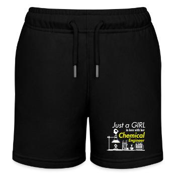 Just A Girl In Love With Chemical Engineer - Kids Organic Sweat Shorts by Stanley/Stella - black - Front