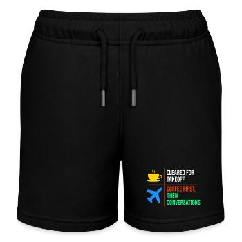 Contrôleur de la circulation aérienne Café ATC Aviation Humour - Short de jogging enfant bio Stanley/Stella - noir - Devant