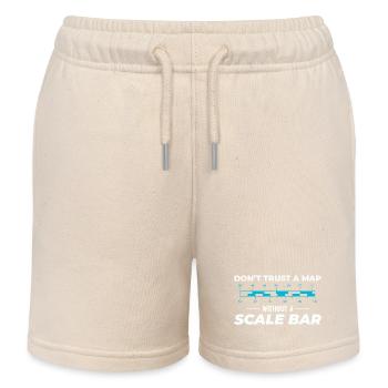 Map Scale Bar GIS Cartography Geographer Data - Kids Organic Sweat Shorts by Stanley/Stella - soft Ecru - Front