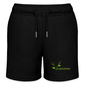 Proud To Be A Vegetarian - Kids Organic Sweat Shorts by Stanley/Stella - black - Front