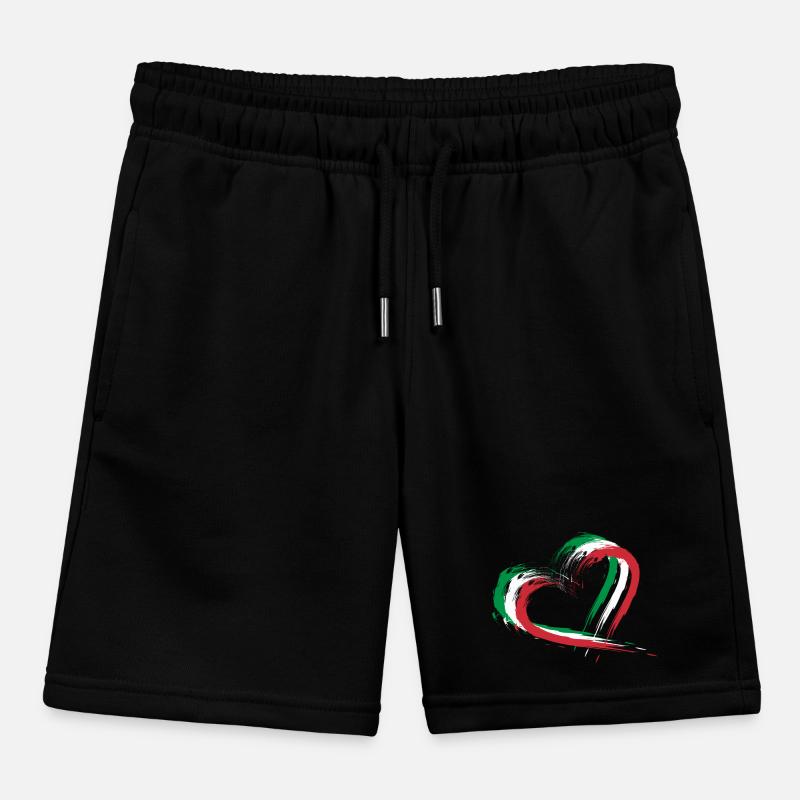 Drapeau Buste Coeur Drapeau Italie Couleurs Vacances Short de jogging enfant bio Stanley/Stella
