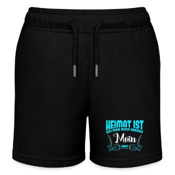 Heimat ist wo man auch abends Moin sagt - Spruch - Kinder Organic Joggingshorts Mini Bolter von Stanley/Stella - Schwarz - Vorne