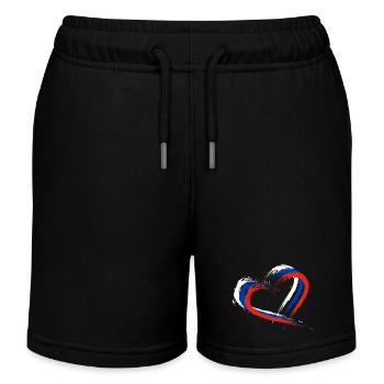 Herz Bürste Flagge Russland Fahne Farben Design - Kinder Organic Joggingshorts Mini Bolter von Stanley/Stella - Schwarz - Vorne
