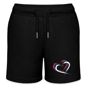 Flagge Serbien - Kinder Organic Joggingshorts Mini Bolter von Stanley/Stella - Schwarz - Vorne