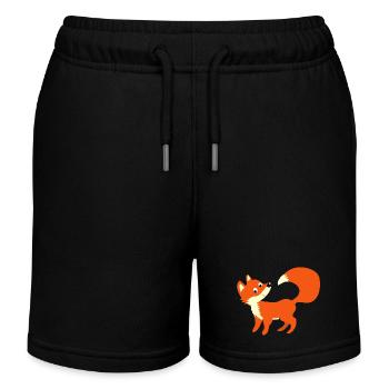 Fox - smart fox for schooling - Kids Organic Sweat Shorts by Stanley/Stella - black - Front