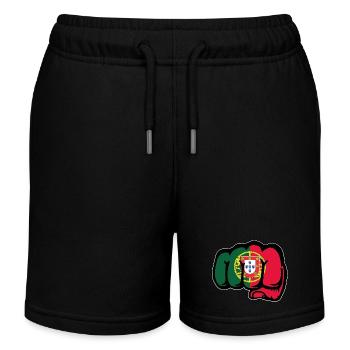Drapeau du Portugal main poing - Short de jogging enfant bio Stanley/Stella - noir - Devant