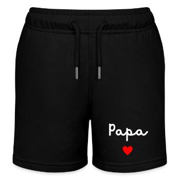 Papa cœur - Short de jogging enfant bio Stanley/Stella - noir - Devant