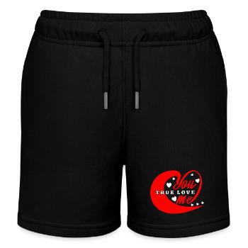 YOU&ME True Love - Kids Organic Sweat Shorts by Stanley/Stella - black - Front