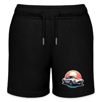 Oldtimer Sonnenuntergang - Kinder Organic Joggingshorts Mini Bolter von Stanley/Stella - Schwarz - Vorne