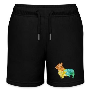 CORGI géométrique coloré - Short de jogging enfant bio Stanley/Stella - noir - Devant