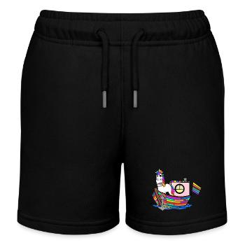 Licornes arc-en-ciel Sailors Rainbow drapeau - Short de jogging enfant bio Stanley/Stella - noir - Devant