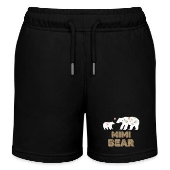 Mimi Ours Maman Maman Floral Bonne fête des mères - Short de jogging enfant bio Stanley/Stella - noir - Devant