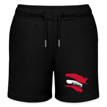 Drapeau autrichien - Rayures en brosse - Short de jogging enfant bio Stanley/Stella - noir - Devant