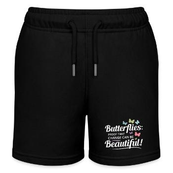 Schmetterlinge, Schmetterlinge, Insektensammler, Entomologie - Kinder Organic Joggingshorts Mini Bolter von Stanley/Stella - Schwarz - Vorne