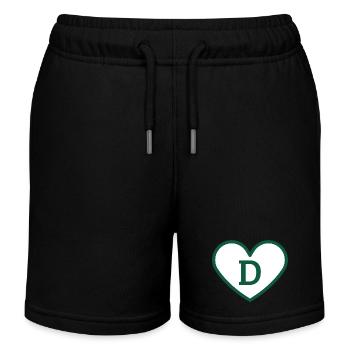 Grün Trendy Sport Herz Buchstabe - Geschenkidee - Kinder Organic Joggingshorts Mini Bolter von Stanley/Stella - Schwarz - Vorne