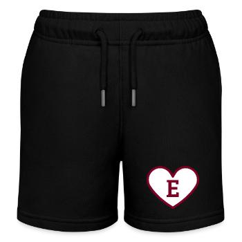 Buchstabe e Herz Burgund Trend Sport - Geschenkidee - Kinder Organic Joggingshorts Mini Bolter von Stanley/Stella - Schwarz - Vorne