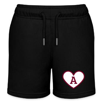 Brief an das Herz Sport trendiges Burgund - Geschenkidee - Kinder Organic Joggingshorts Mini Bolter von Stanley/Stella - Schwarz - Vorne