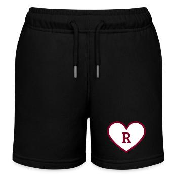 Buchstabe r Herz Sport Trend Burgund - Geschenkidee - Kinder Organic Joggingshorts Mini Bolter von Stanley/Stella - Schwarz - Vorne