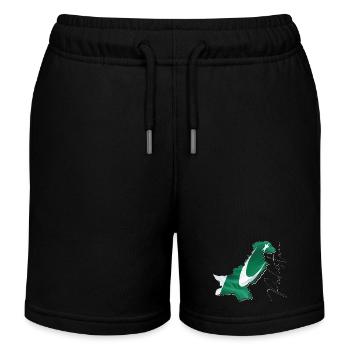 Drapeau du Pakistan sur la carte du Pakistan - Short de jogging enfant bio Stanley/Stella - noir - Devant