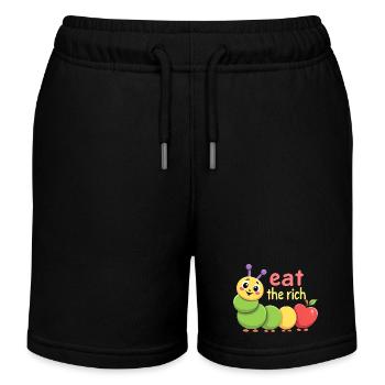 Ver affamé - Chenille Kawaii - Short de jogging enfant bio Stanley/Stella - noir - Devant