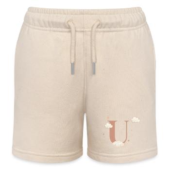 Letter u clouds stars - Kids Organic Sweat Shorts by Stanley/Stella - soft Ecru - Front