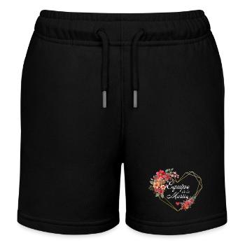 Brautteam Goldenes Herz Blumen - Kinder Organic Joggingshorts Mini Bolter von Stanley/Stella - Schwarz - Vorne
