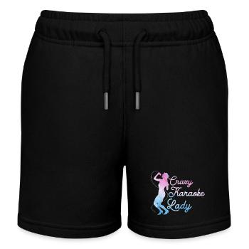 Crazy Karaoke Lady Chanteuse Chant - Short de jogging enfant bio Stanley/Stella - noir - Devant