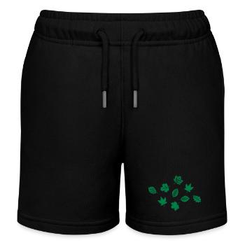 Grüne Blätter, einfärbbar - Kinder Organic Joggingshorts Mini Bolter von Stanley/Stella - Schwarz - Vorne