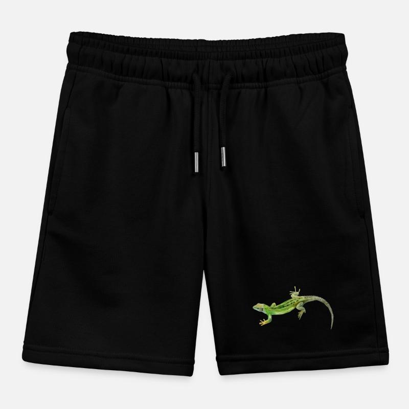 Gecko Green Pattern Kids Organic Sweat Shorts by Stanley/Stella