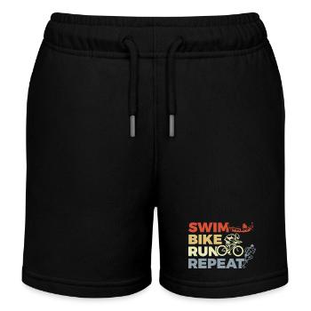 Triathlon Repeat - Kids Organic Sweat Shorts by Stanley/Stella - black - Front