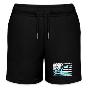 Nageur patriote - Short de jogging enfant bio Stanley/Stella - noir - Devant