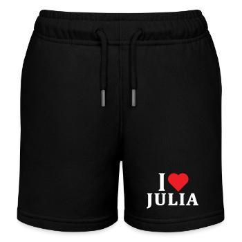 T-Shirt Ich liebe Julia T-Shirt Geschenkidee - Kinder Organic Joggingshorts Mini Bolter von Stanley/Stella - Schwarz - Vorne