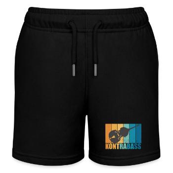 Kontrabass Vintage Instrument Musiker Geschenk - Kinder Organic Joggingshorts Mini Bolter von Stanley/Stella - Schwarz - Vorne