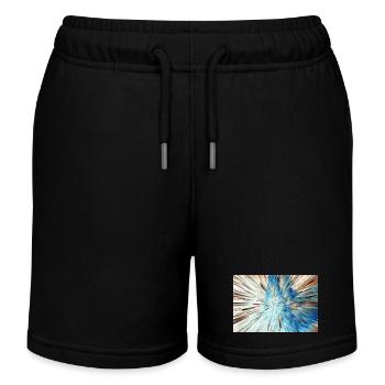 Radiale Blaue Explosion - Kinder Organic Joggingshorts Mini Bolter von Stanley/Stella - Schwarz - Vorne