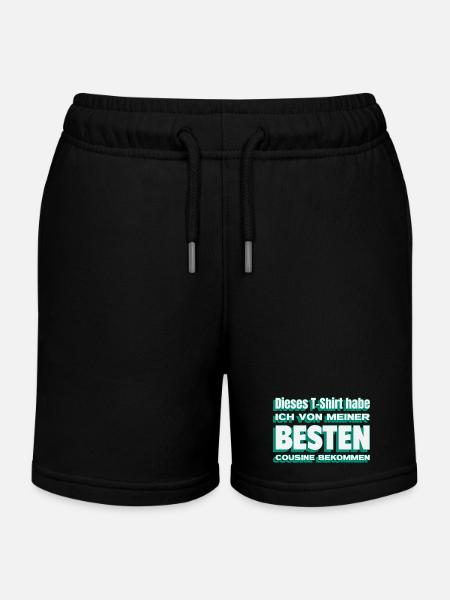 Gift from my best cousin - Kids Organic Sweat Shorts by Stanley/Stella - black