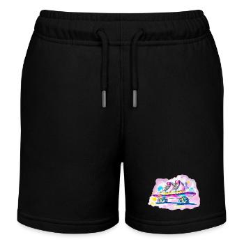 Skateboard with shoes - Kids Organic Sweat Shorts by Stanley/Stella - black - Front